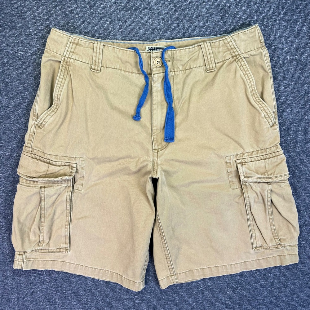 Route 66 Shorts Mens 34x11 Tan Khaki Drawstring Cargo Utility Hiking Cotton 36